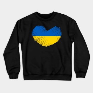 Ukraine Flag Heart Design Crewneck Sweatshirt